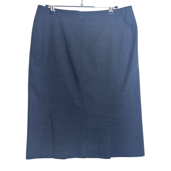 Theory Golda 2 Urban Charcoal Gray Virgin Wool Blend Pencil Skirt Office Siren - Picture 6 of 11